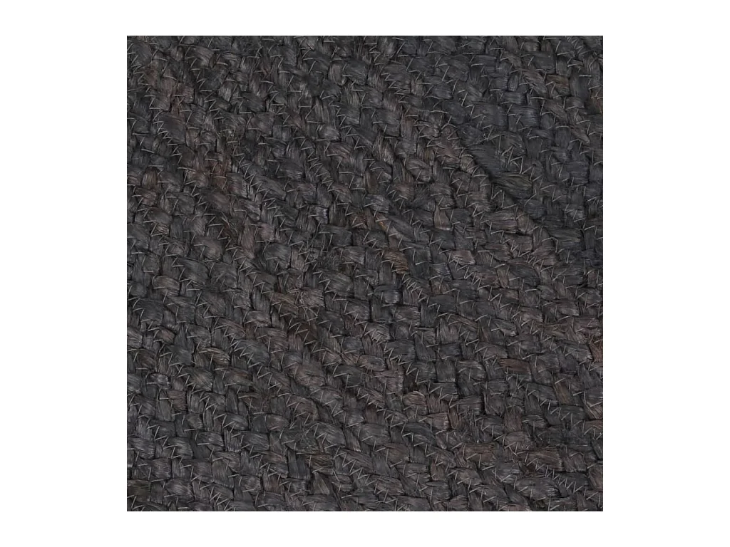 Alfombra de yute hecha a mano redonda de 90 cm gris oscuro