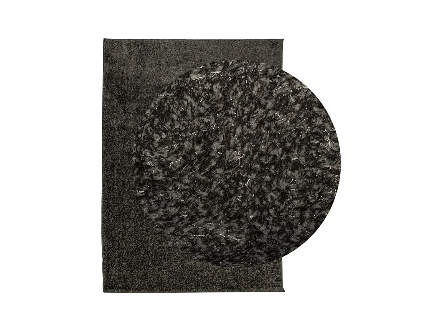 Alfombra ISTAN de pelo largo, aspecto antracita brillante, 200x280 cm