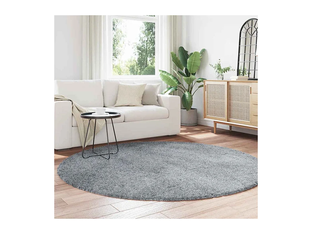 Tappeto shaggy a pelo lungo NAVARRA grigio chiaro 200x200 cm