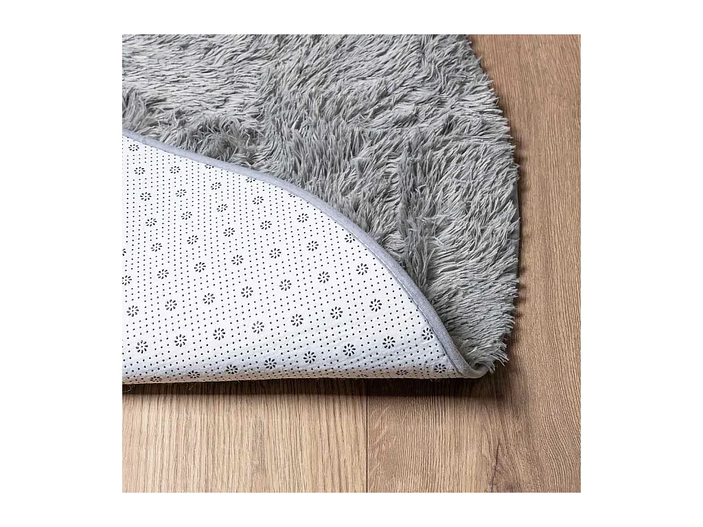 Tappeto shaggy a pelo lungo NAVARRA grigio chiaro 200x200 cm