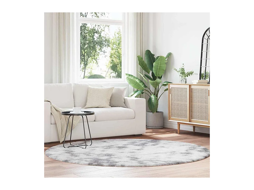 Tapis shaggy à poils longs NAVARRA gris clair 200x200 cm