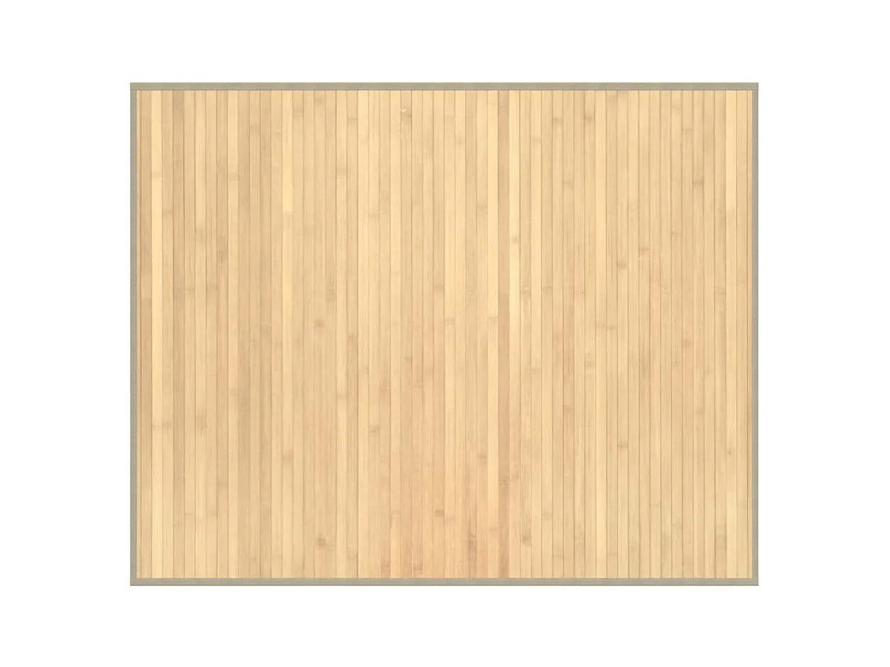 Alfombra rectangular de bambú natural claro 80x100 cm