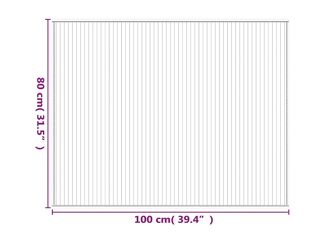 Tappeto rettangolare in bambù naturale chiaro 80x100 cm