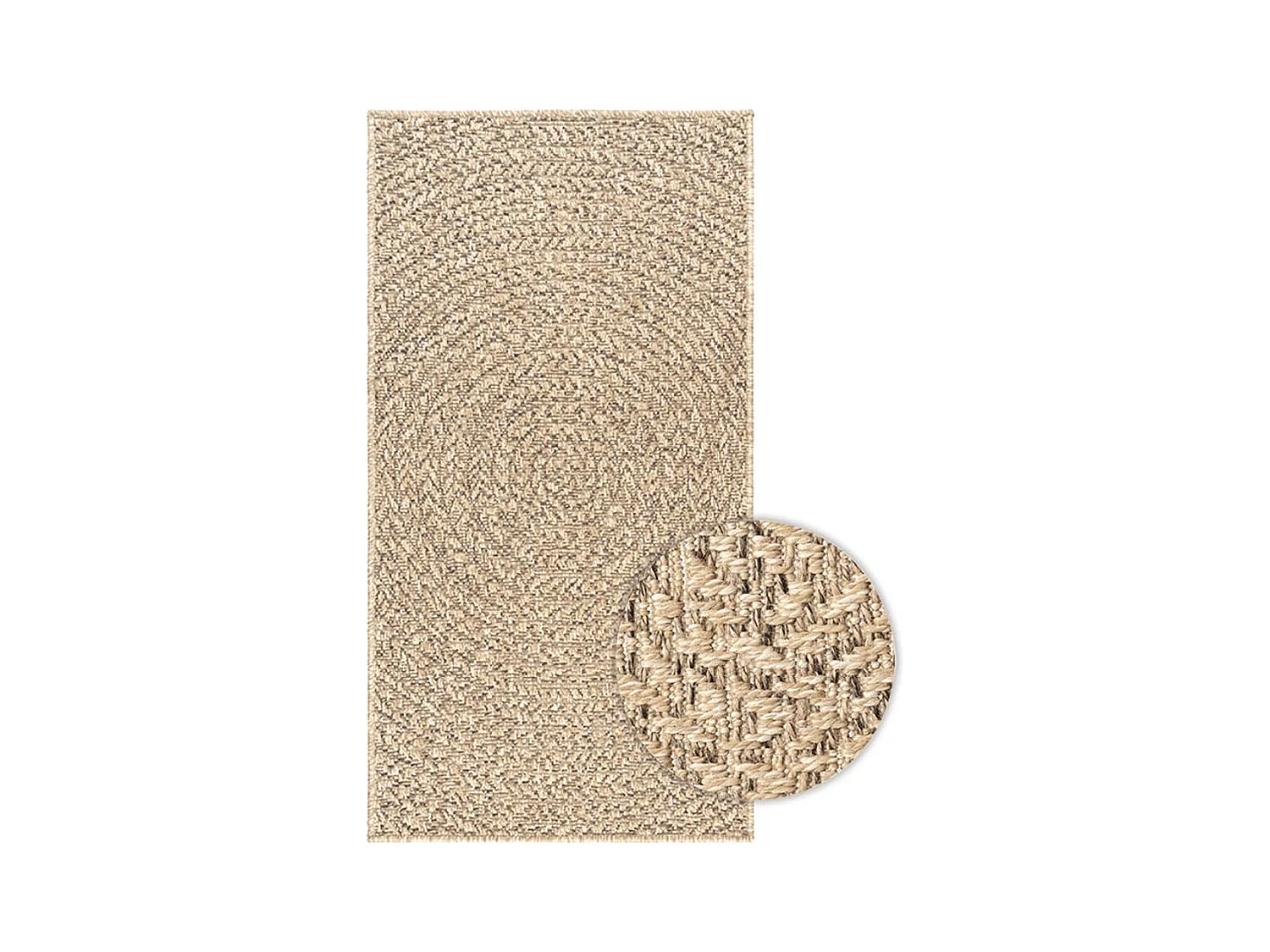 ZIZUR vloerkleed 60x110 cm jute look binnen en buiten