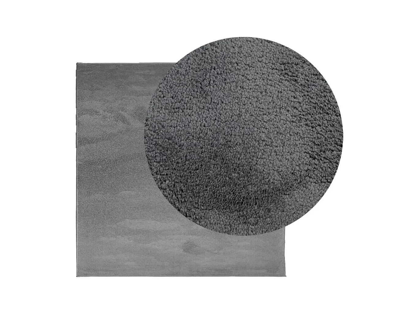 Tapis OVIEDO à poils courts anthracite 120x120 cm