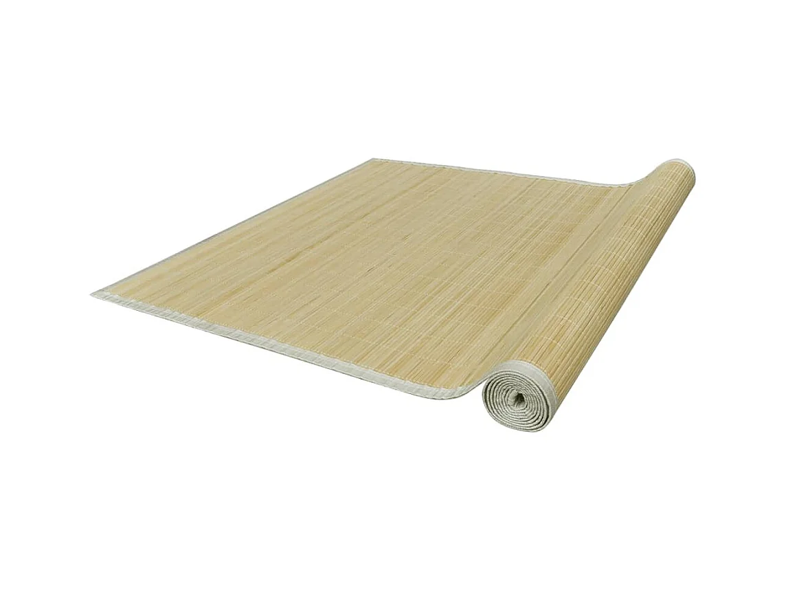 Natürlicher Bambusteppich mit rechteckigen Lamellen 80 x 200 cm