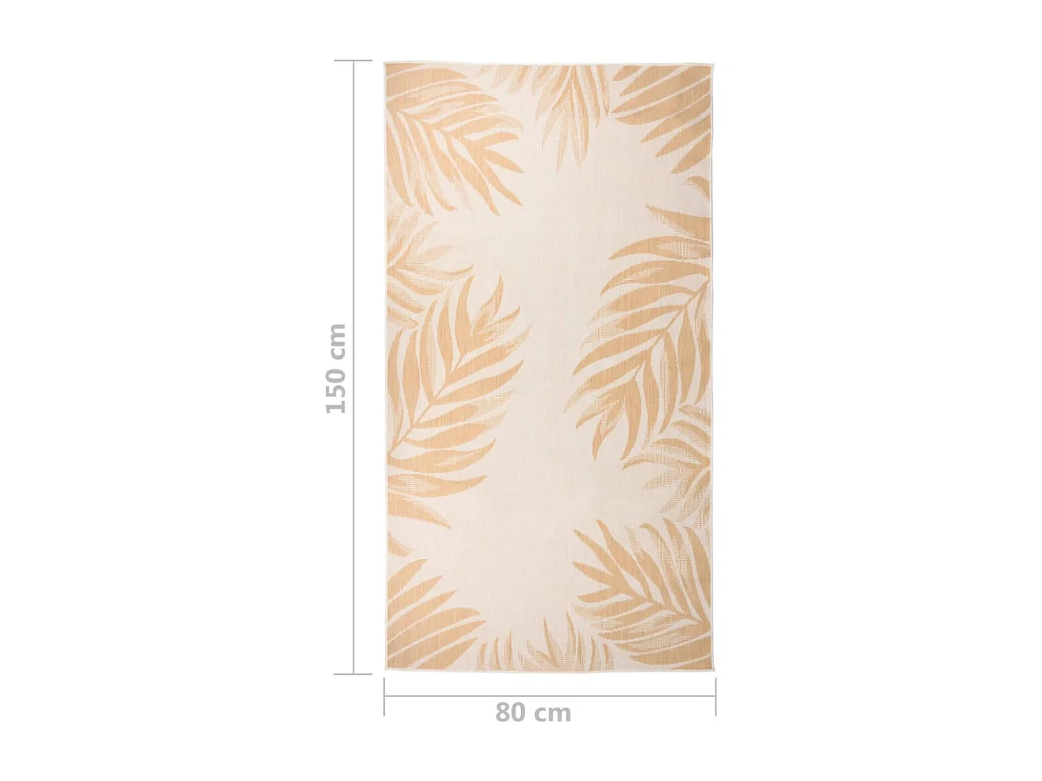 Buiten platgeweven vloerkleed 80x150 cm bladmotief