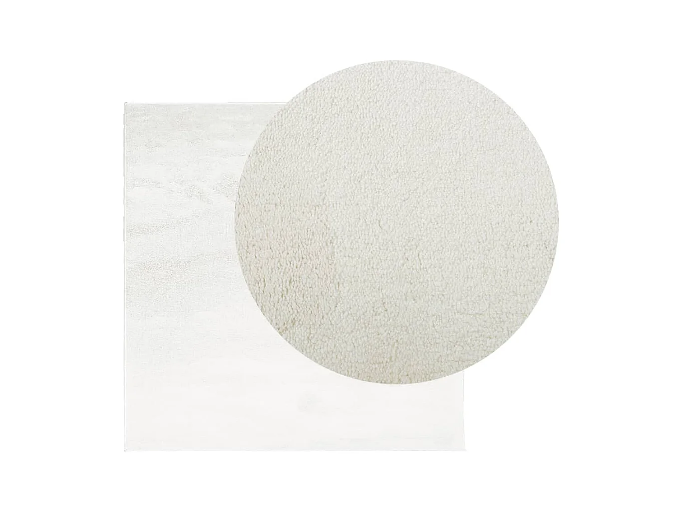 Tapis OVIEDO à poils courts crème 200x200 cm