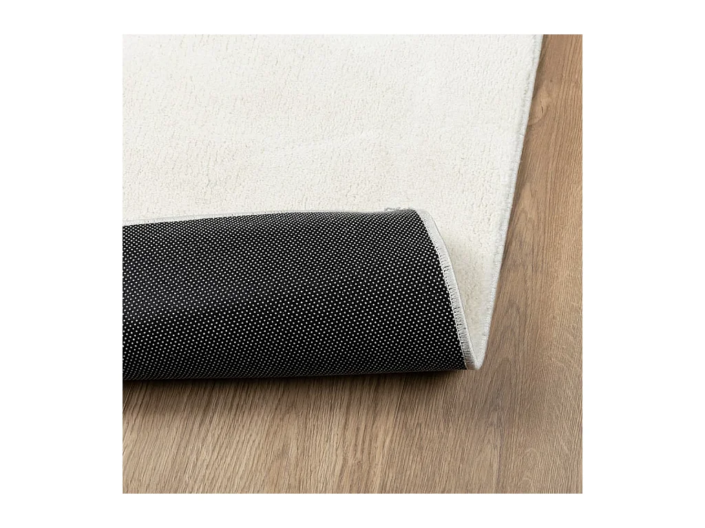 Tapis OVIEDO à poils courts crème 200x200 cm