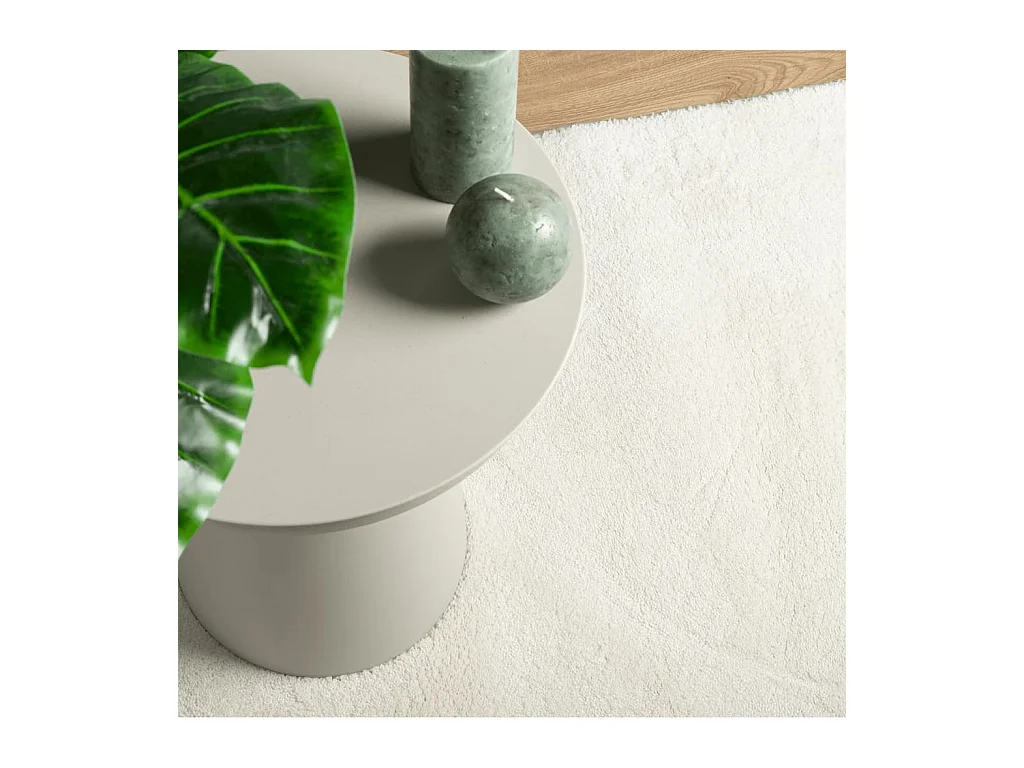 Tapis OVIEDO à poils courts crème 200x200 cm