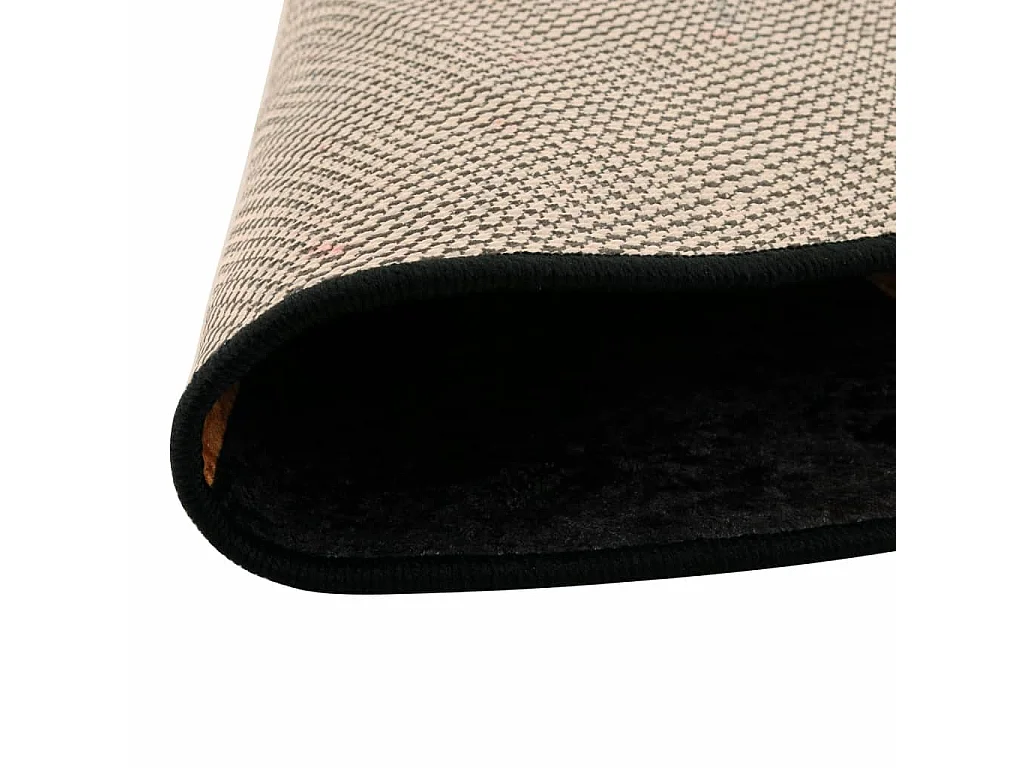 Alfombra lavable negra y dorada Ø 120 cm antideslizante