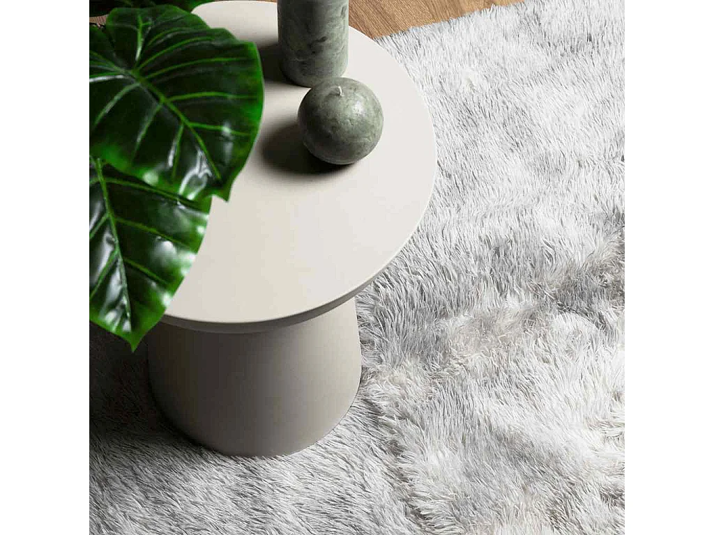 Tapis Shaggy à poils longs NAVARRA gris argenté 130x200 cm