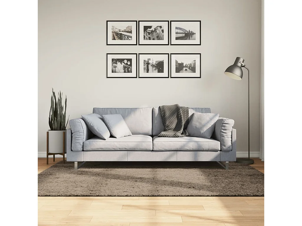 Tappeto ISTAN a pelo lungo, aspetto grigio lucido, 140x200 cm