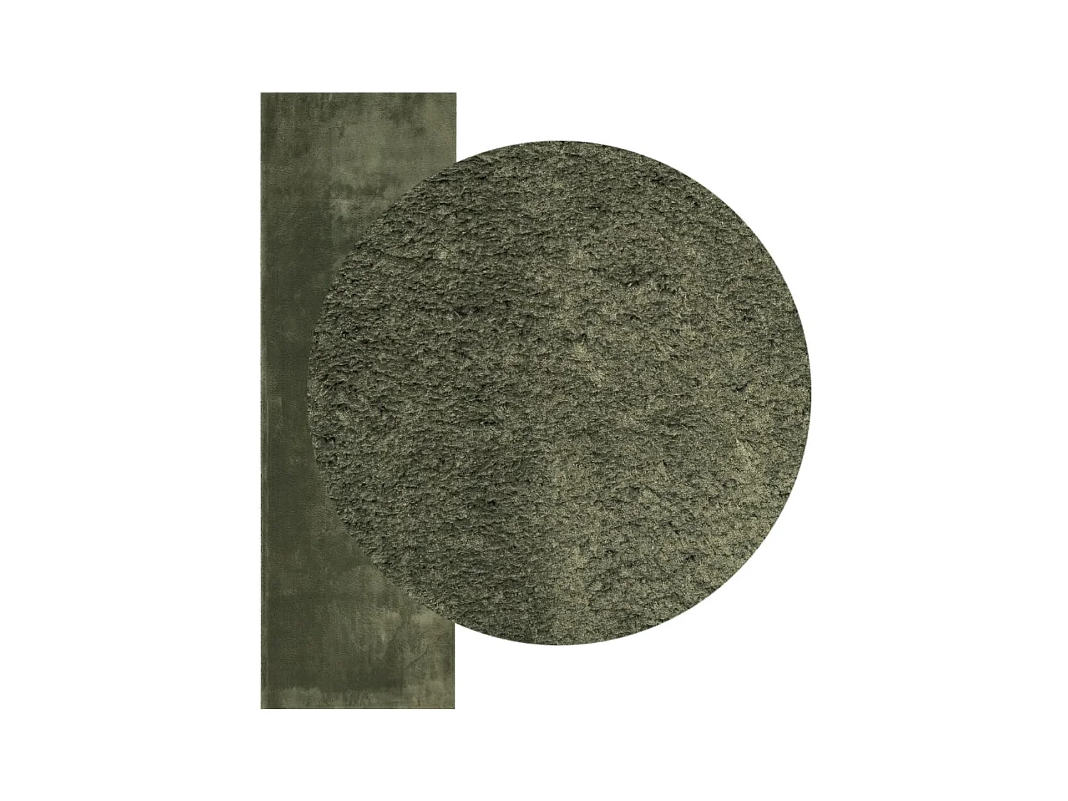 Tapis HUARTE à poils courts doux et lavable vert forêt 80x250cm