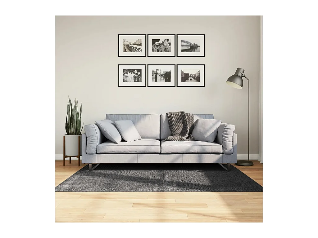 Tapis IZA poils courts style scandinave anthracite 120x170 cm