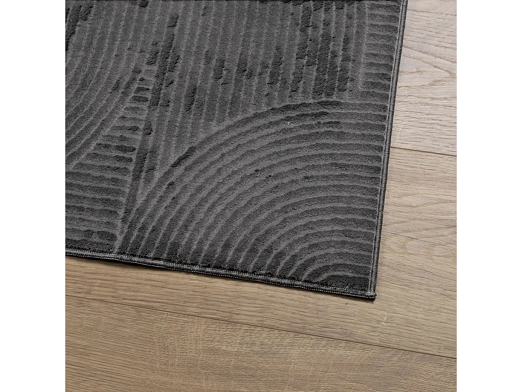 Tapis IZA poils courts style scandinave anthracite 120x170 cm
