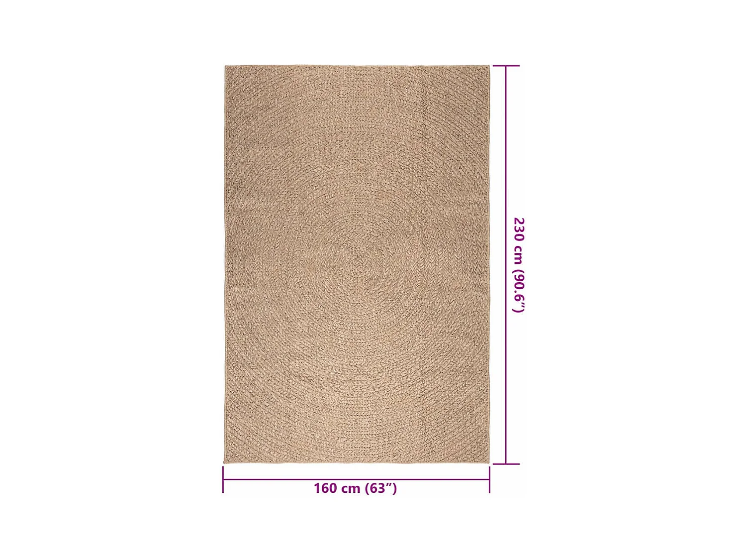 Alfombra ZIZUR 160x230 cm efecto yute para interior y exterior