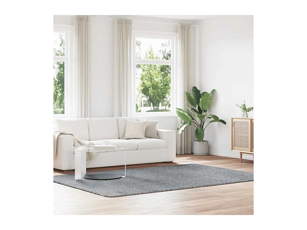 Tapis shaggy à poils longs NAVARRA gris clair 200x290 cm