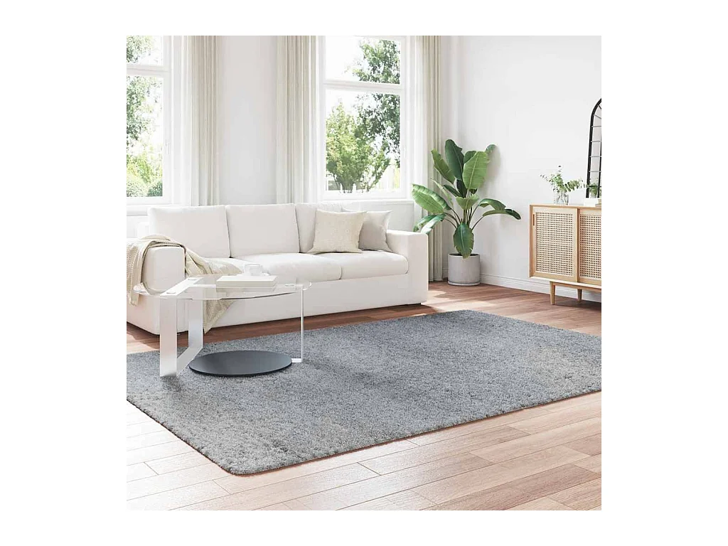 Alfombra de pelo largo NAVARRA gris claro 200x290 cm