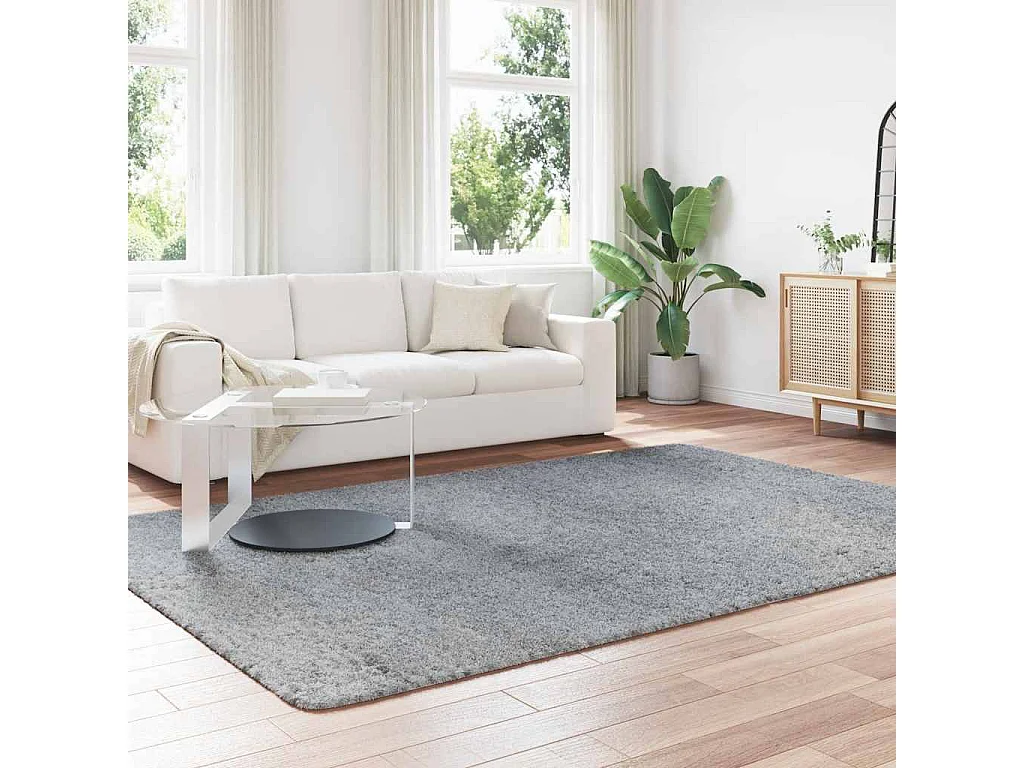 Tapis shaggy à poils longs NAVARRA gris clair 200x290 cm