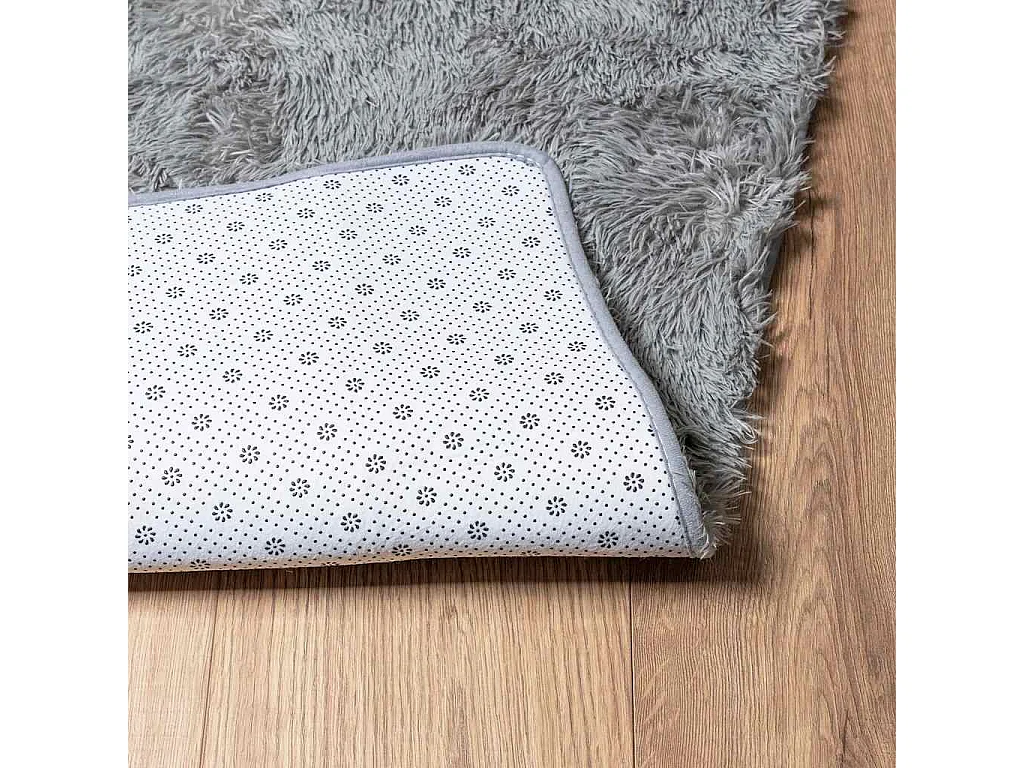 Tapis shaggy à poils longs NAVARRA gris clair 200x290 cm