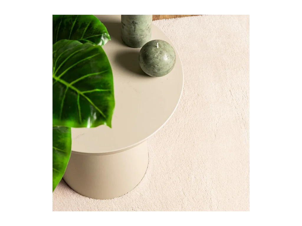 Tappeto HUARTE morbido e lavabile a pelo corto beige 80x200 cm