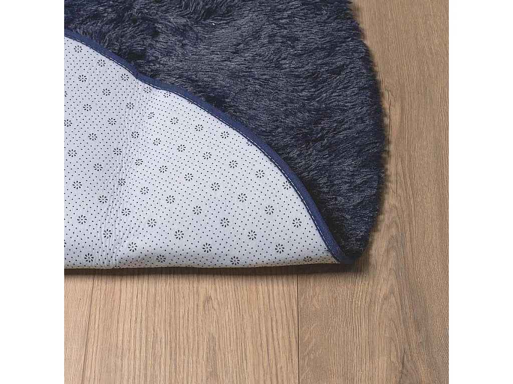 Tappeto shaggy a pelo lungo blu navy NAVARRA 240x240 cm
