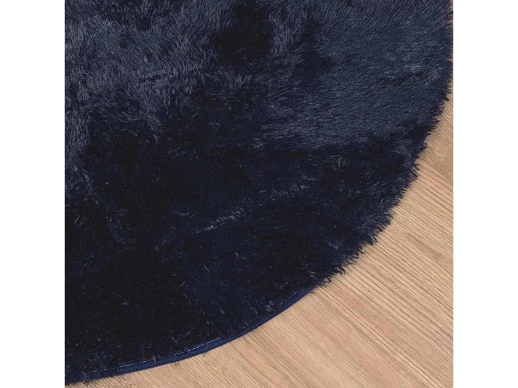 Tapis shaggy à poils longs NAVARRA bleu marine 240x240 cm