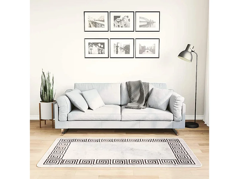 Wasbaar antislip vloerkleed 80x150 cm Lichtbeige