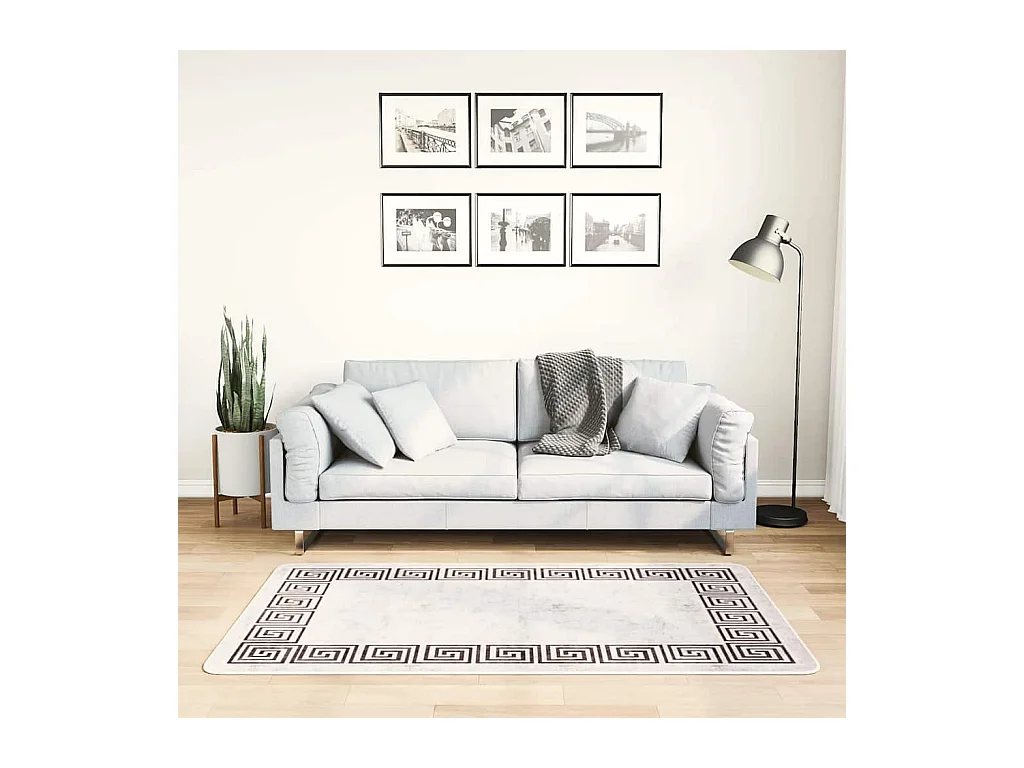 Wasbaar antislip vloerkleed 80x150 cm Lichtbeige