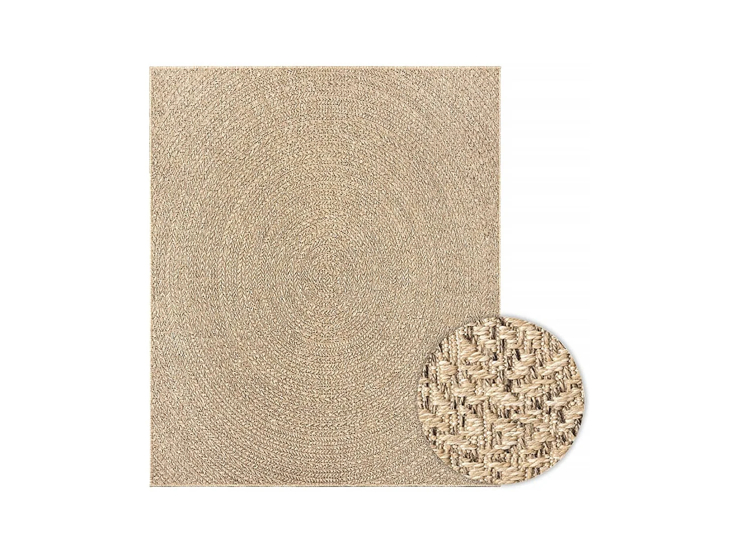 ZIZUR Teppich 240x340 cm Juteoptik Indoor und Outdoor