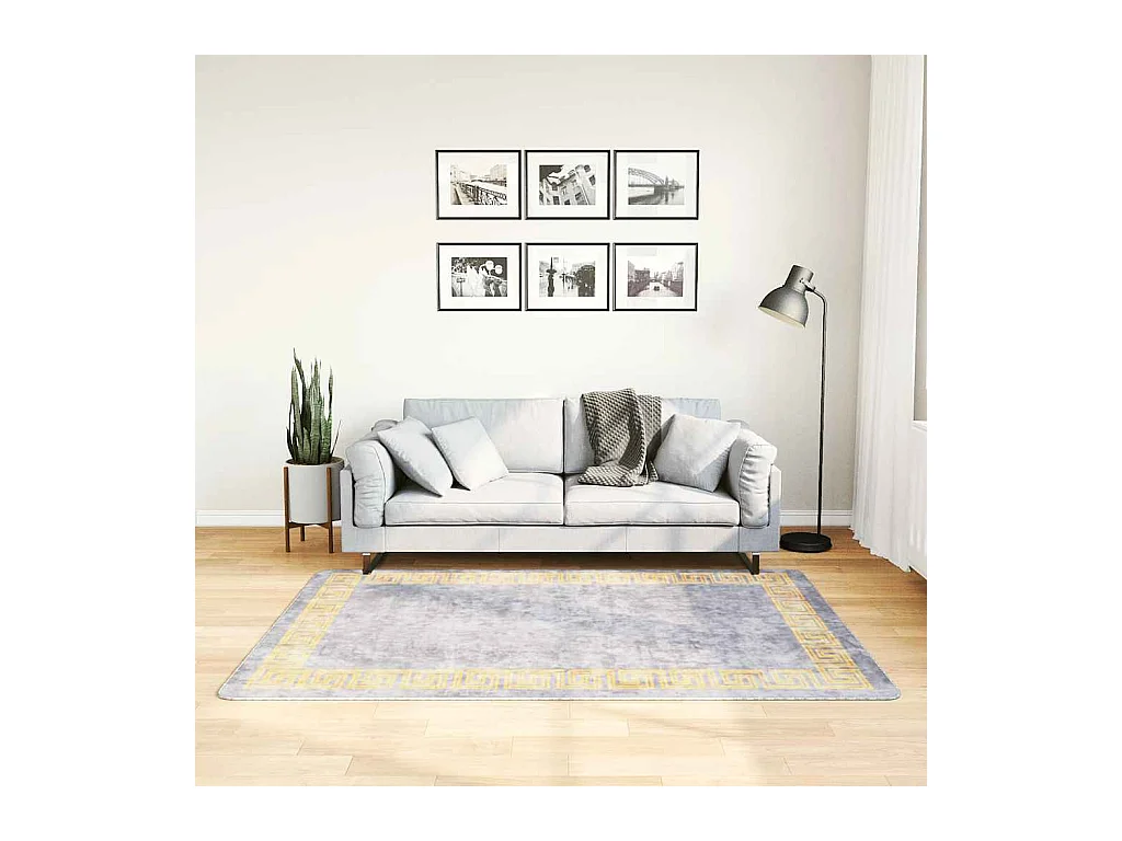 Wasbaar antislip vloerkleed 120x180 cm grijs