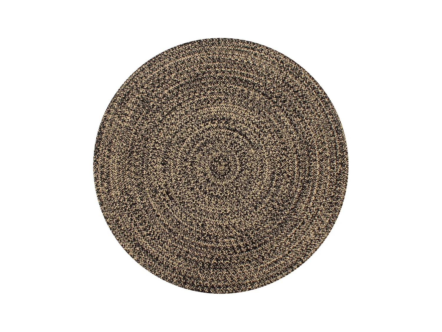 Handgemaakt tapijt zwart en natuurlijke jute 150 cm