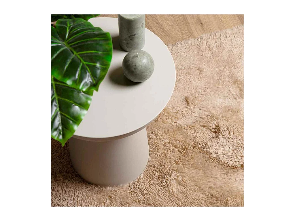 Shaggy vloerkleed met lange haren NAVARRA beige 200x200 cm polyester