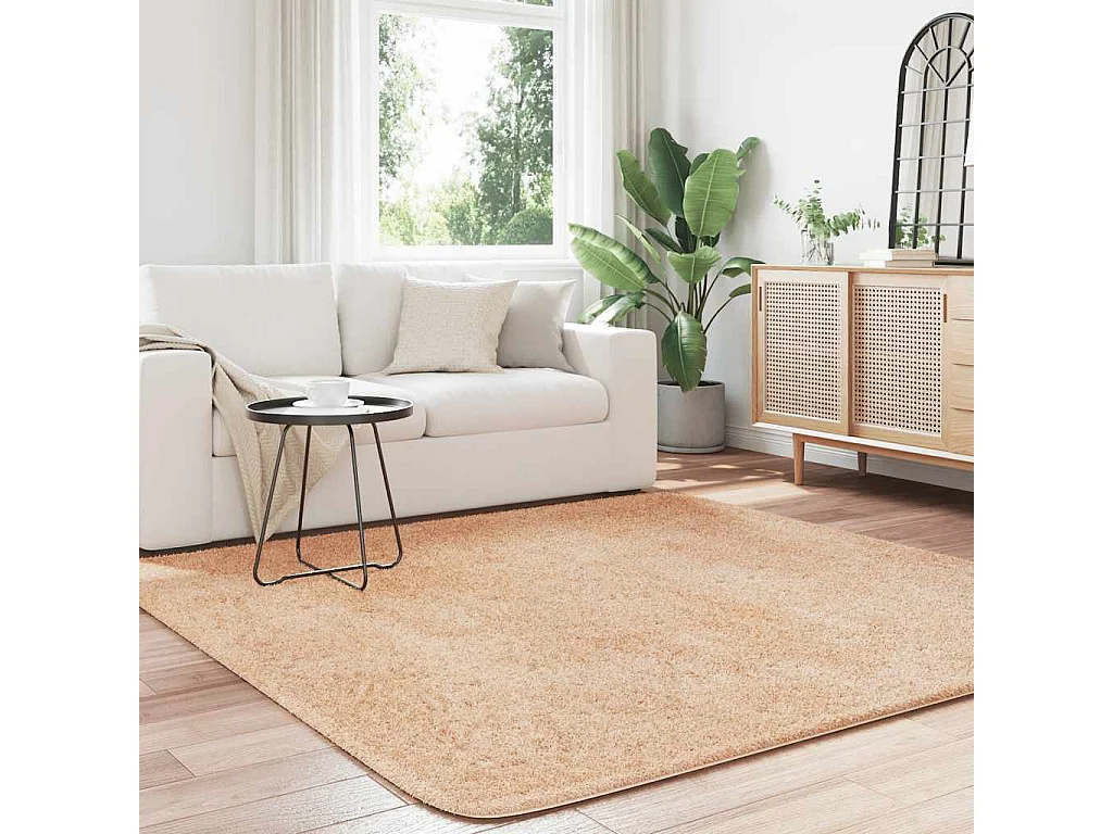 Tappeto shaggy a pelo lungo NAVARRA beige 200x200 cm poliestere