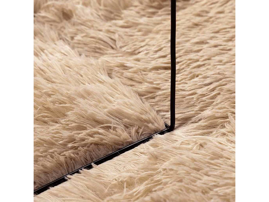 Tappeto shaggy a pelo lungo NAVARRA beige 200x200 cm poliestere