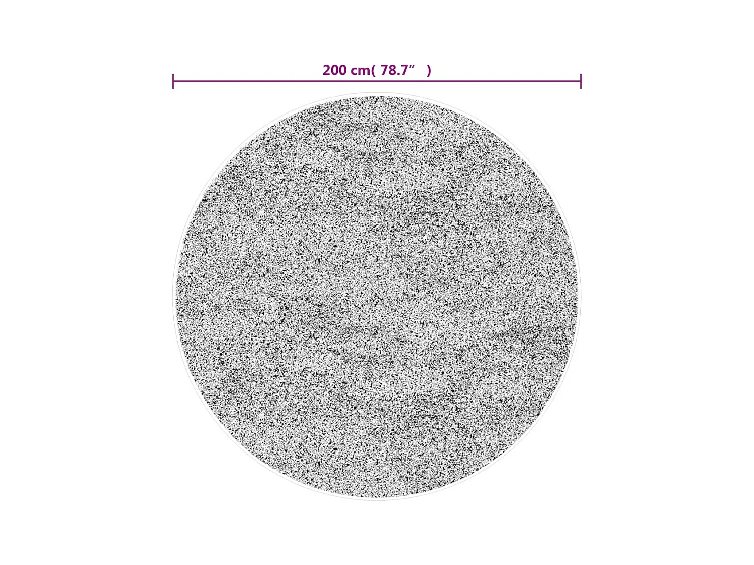 Alfombra lavable gris Ø 200 cm antideslizante