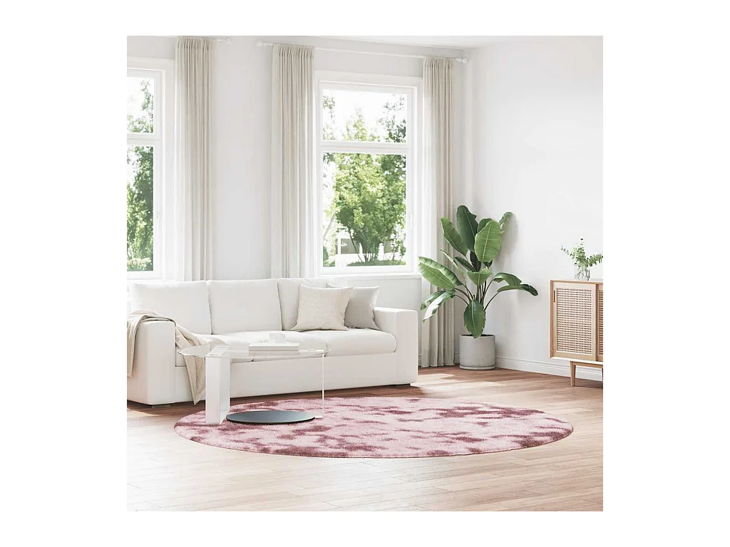 Tapis Shaggy à poils longs NAVARRA rose poudré 240x240 cm