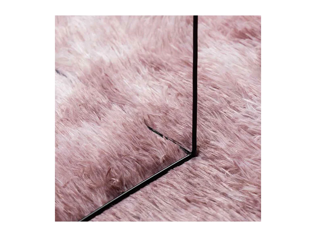 Tapis Shaggy à poils longs NAVARRA rose poudré 240x240 cm