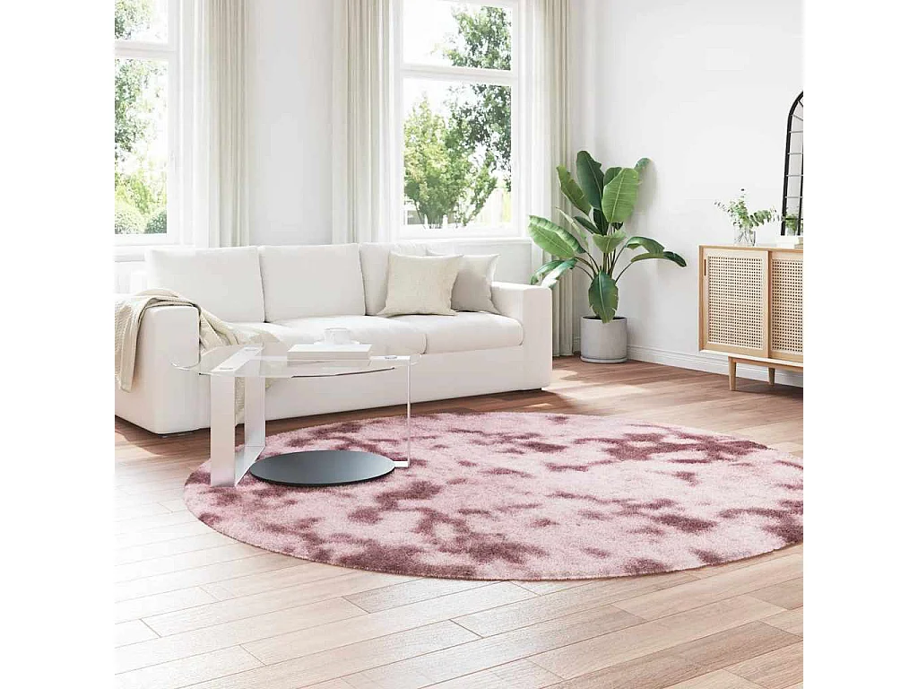 Tapis Shaggy à poils longs NAVARRA rose poudré 240x240 cm