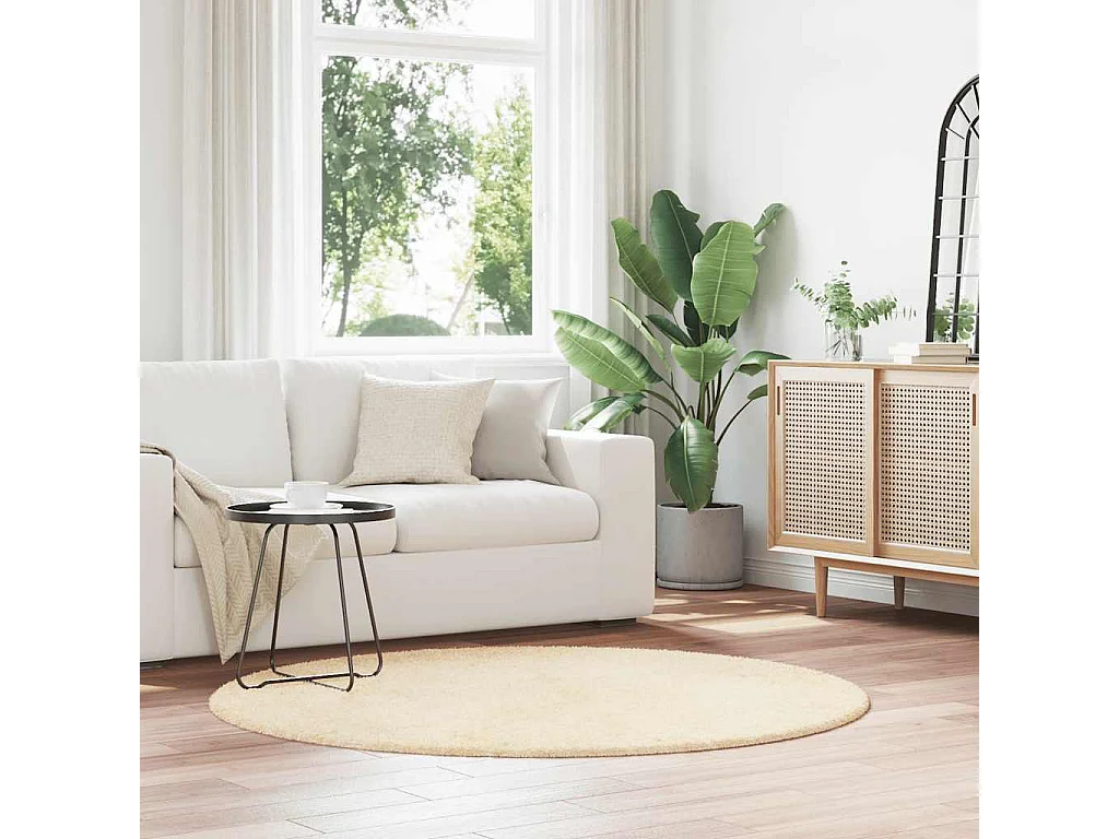 Tappeto shaggy NAVARRA crema 160x160 cm poliestere