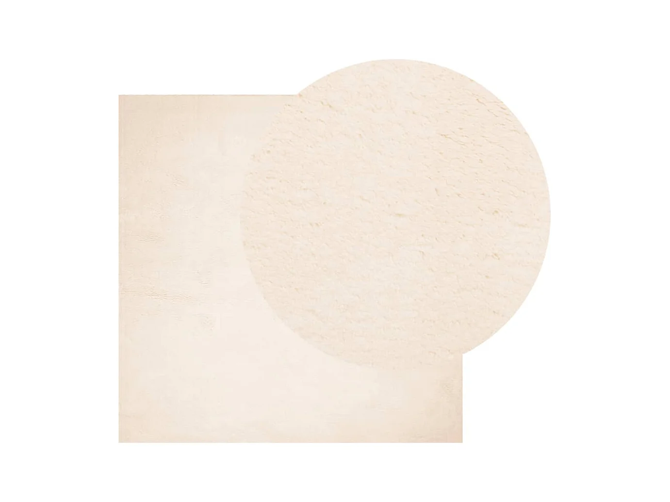 Tapis HUARTE à poils courts doux et lavable beige 120x120 cm