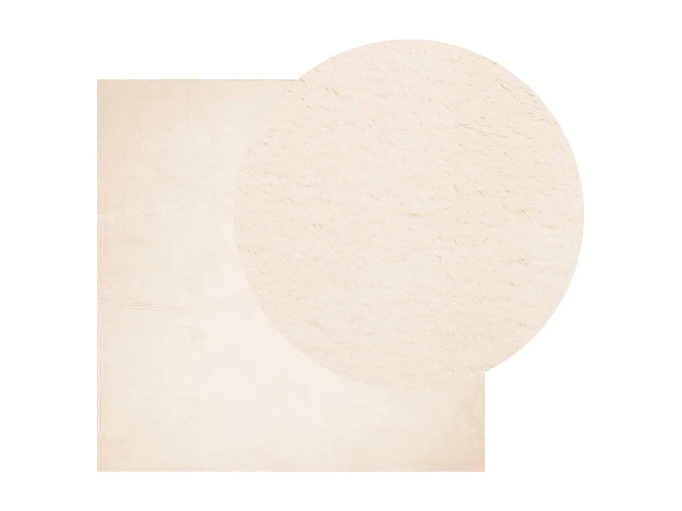 Tapis HUARTE à poils courts doux et lavable beige 120x120 cm