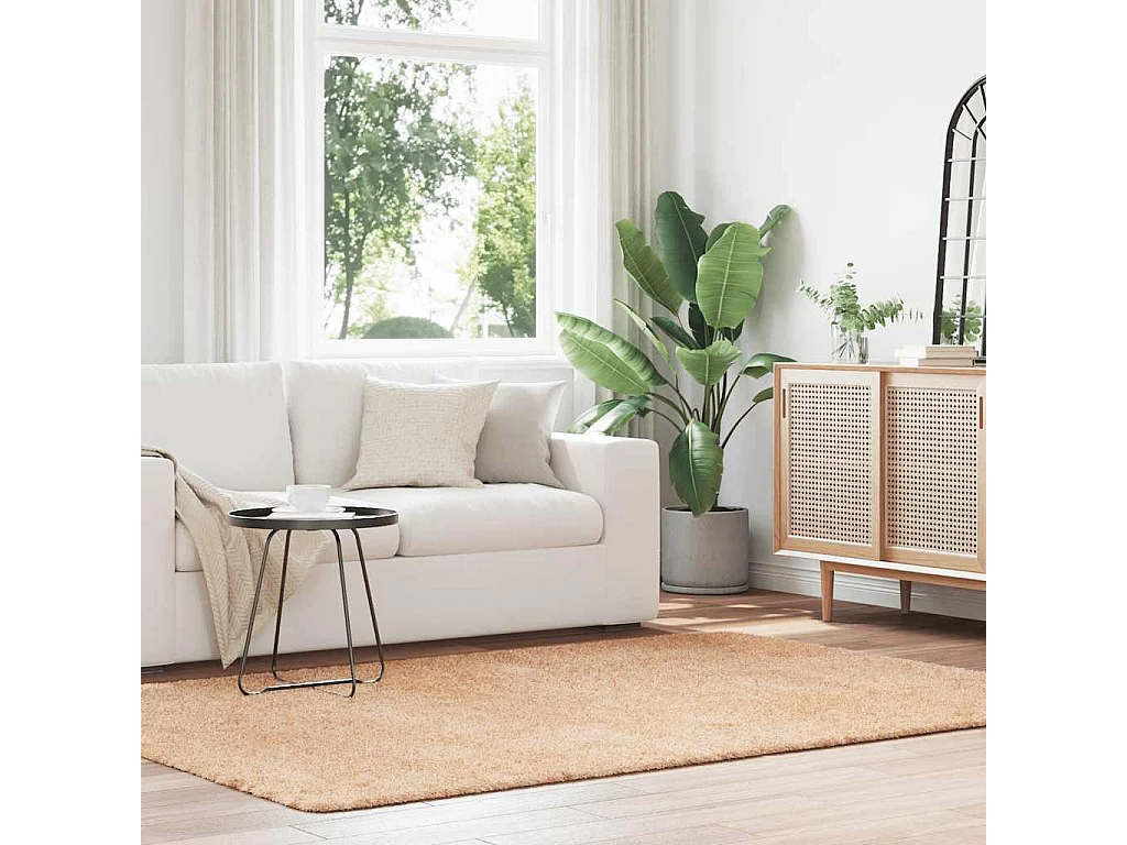 Tappeto shaggy a pelo lungo NAVARRA beige 160x230 cm poliestere