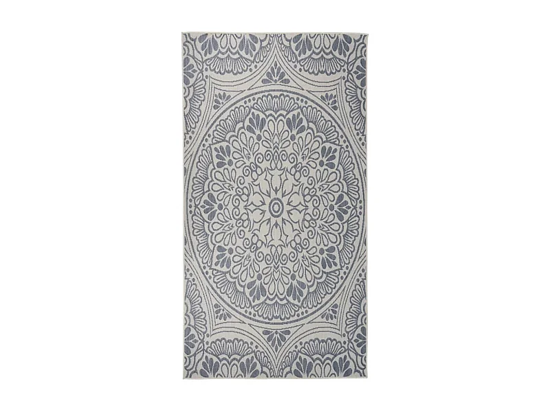 Tappeto da esterno a trama piatta 80x150 cm motivo blu