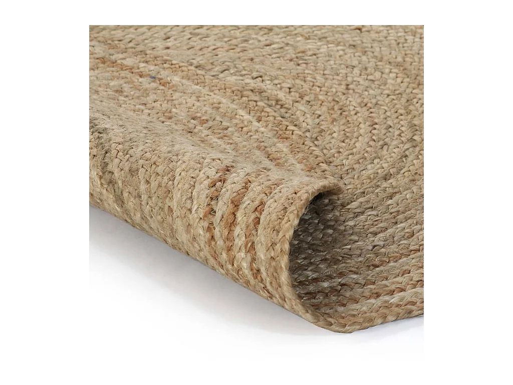 Gevlochten jute vloerkleed 90 cm rond