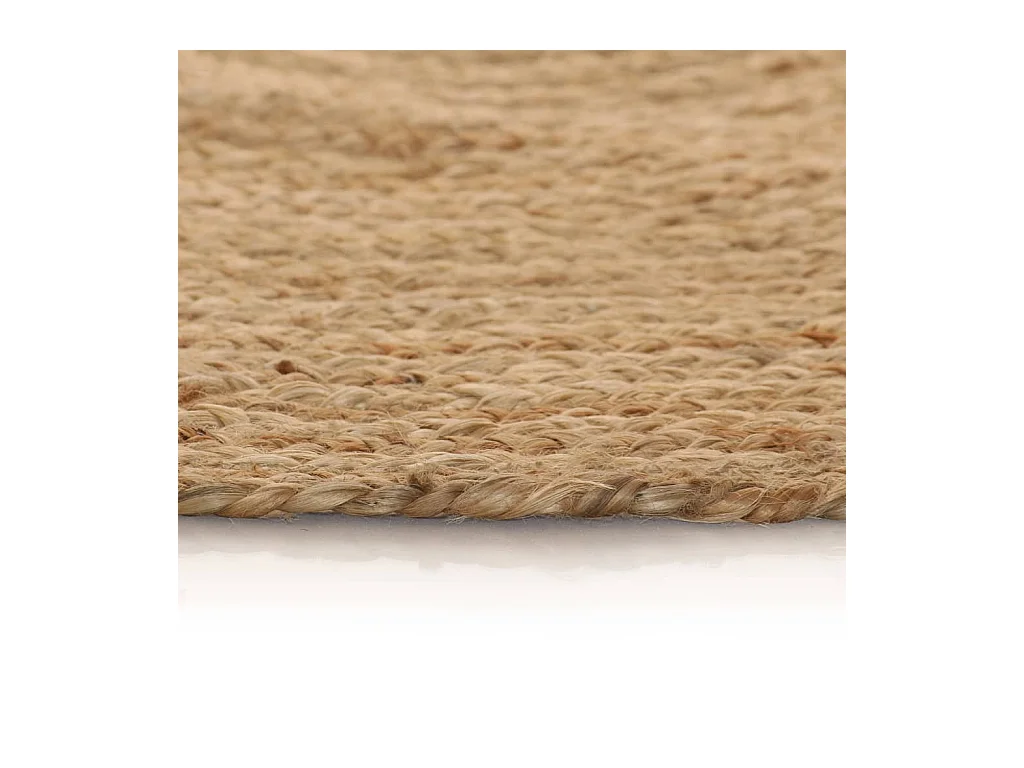 Gevlochten jute vloerkleed 90 cm rond