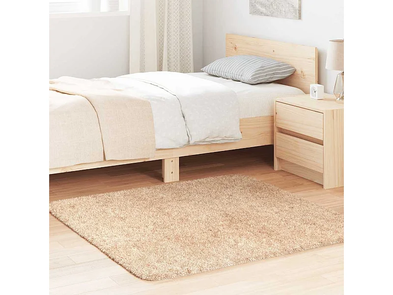 NAVARRA beige shaggy vloerkleed 120x120 cm polyester