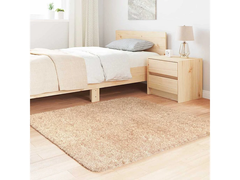 Tappeto NAVARRA beige shaggy 120x120 cm poliestere