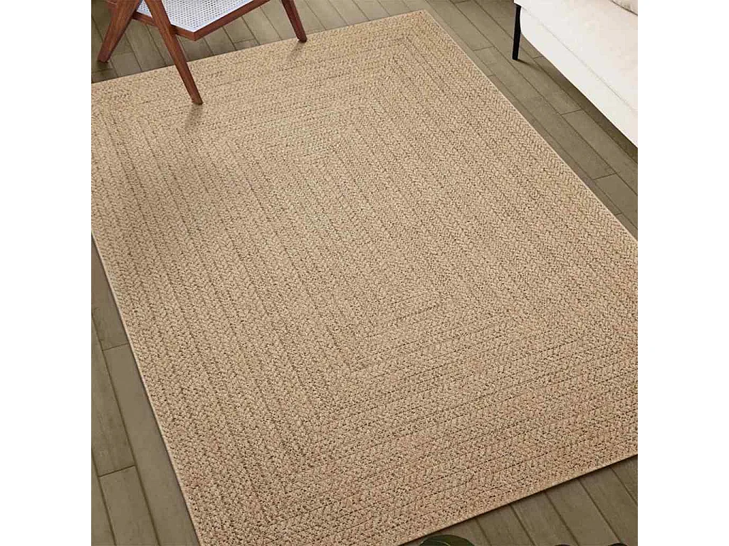 Tapis ZIZUR beige 240x240 cm aspect de jute intérieur extérieur